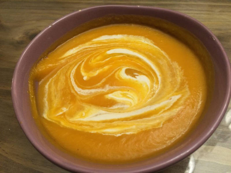 Velouté potiron patate douce et son nuage de crème